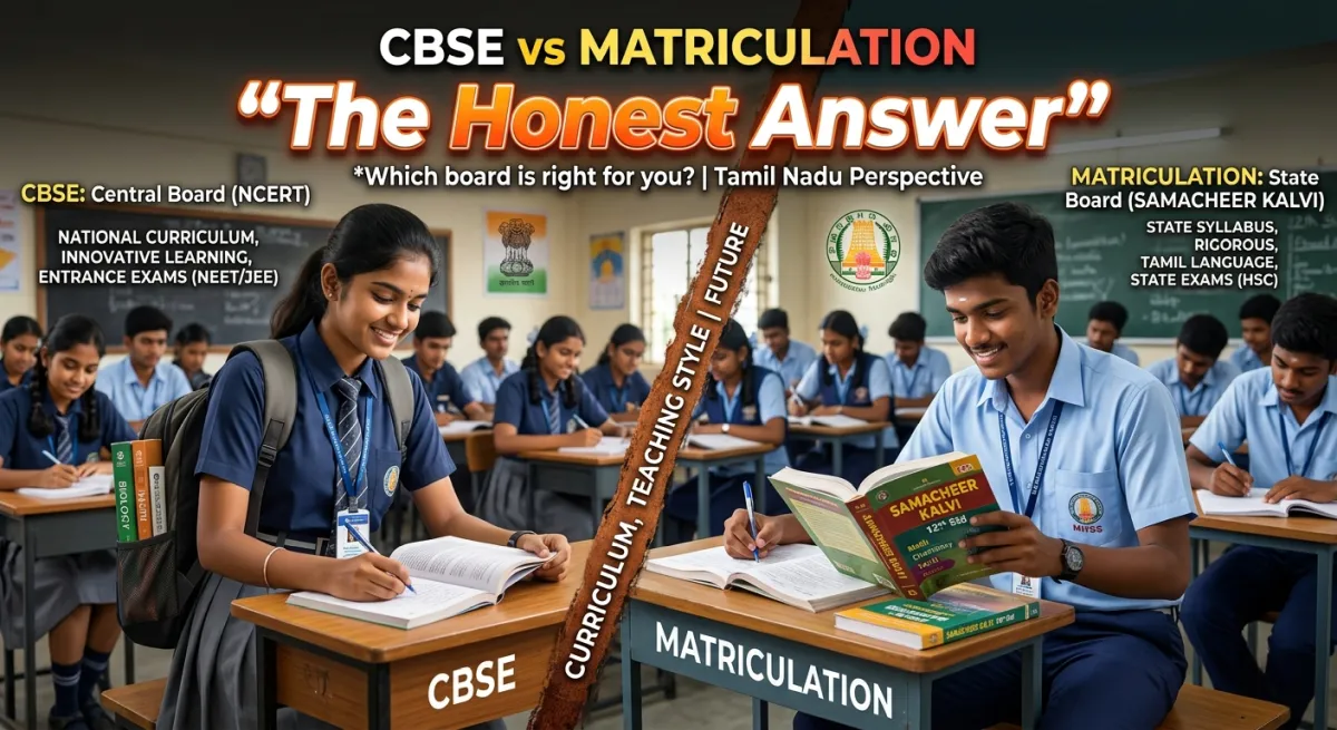 CBSE vs Matriculation in Tamil Nadu — The Honest Answer