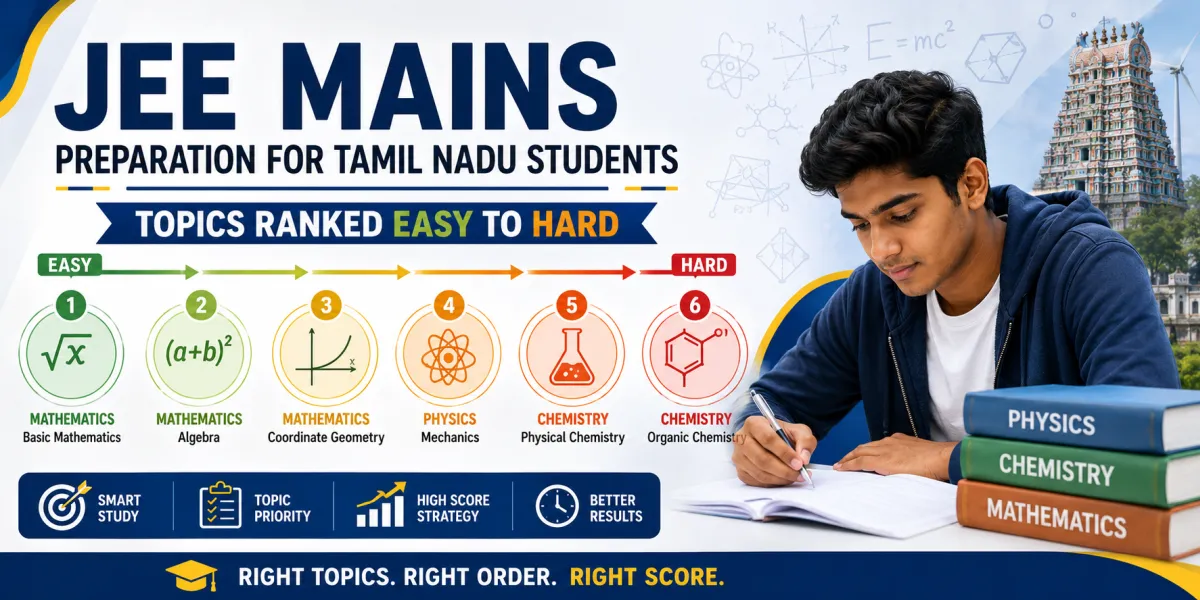 JEE Mains Preparation for Tamil Nadu Students: Topics Ranked Easy to Hard