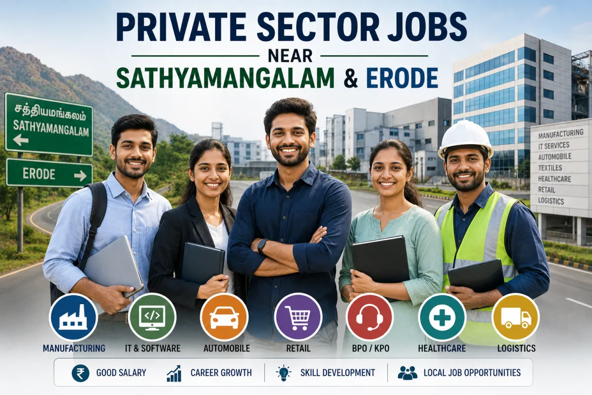 Private Sector Jobs Near Sathyamangalam and Erode